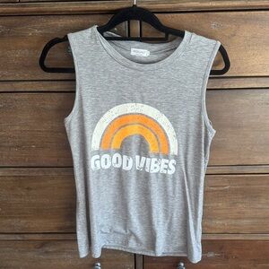 Mount Gray Tank Top with Orange and White Design